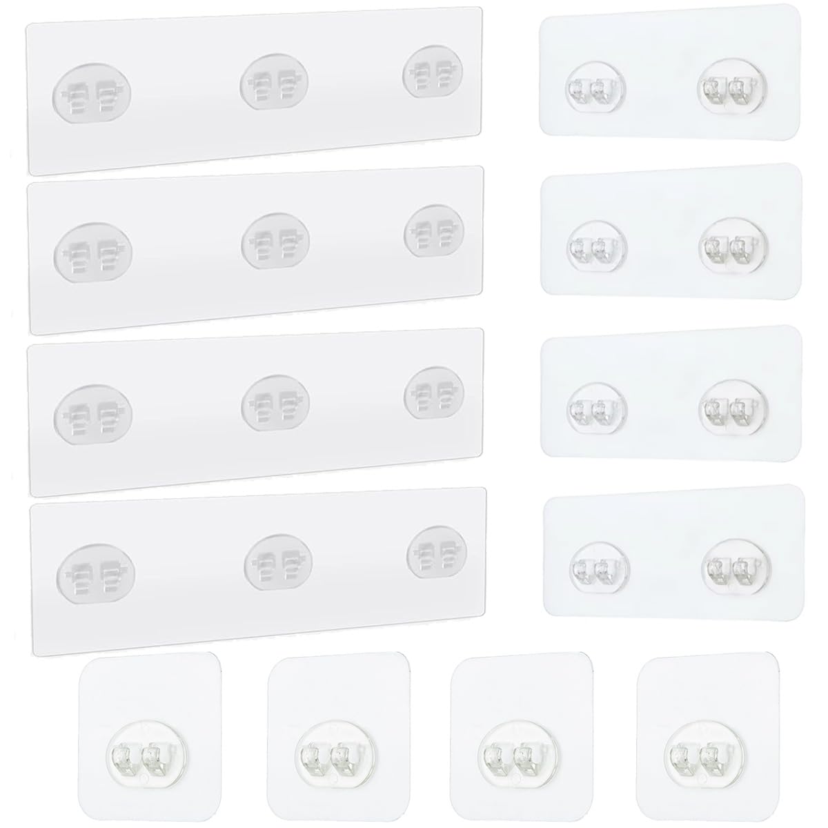 Shower Caddy Adhesive Replacement Hooks,Strong Adhesive Sticker Hook,No Drilling Transparent Adhesive for Storage Shelf Rack Basket Holder (Mix Style, 12)