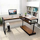 【L-FÖRMIGES DESIGN】 Dieser L-förmige Schreibtisch kann sowohl im Büro als auch zu Hause verwendet werden. Er kann ein Schreibtisch, ein Spieltisch, ein Studiertisch usw. sein. Dieser Computertisch kann in der Ecke platziert werden, wodurch maximaler Platz gespart wird. L-förmiges Design ist modern und stilvoll.