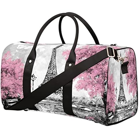 Travel Duffel Bag Paris Eiffel Tower Waterproof Weekend Overnight Bag Carry-on Workout Bag for Sports Gym Camping Outdoor Activities, multi, One Size Cover
