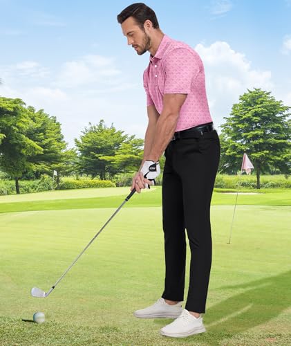 Image of ZITY Men's Golf Shirts Short Sleeve Print Patterns Casual Collared Polo