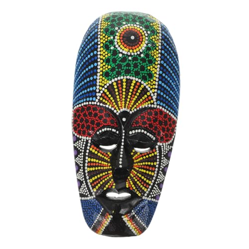 ULTECHNOVO Tribal Mask Wall Art Hand Carved Wooden Tiki Mask Decor Random Style African Wall Ornament Lightweight Easy to Hang for Home Bar Decoration