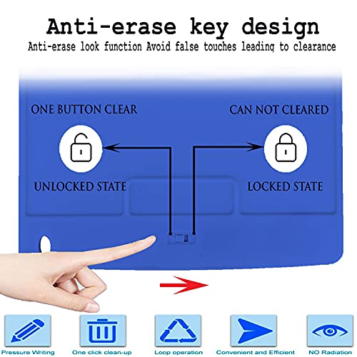 Image of LCD Writing Pad Tablet 8.5 Inch for Drawing with Stylus Pen | Digital Notepad Tab | Electronic Ewriter Teaching Educational Toys Gift for Kids Adults at Home School and Office | Colour : Blue