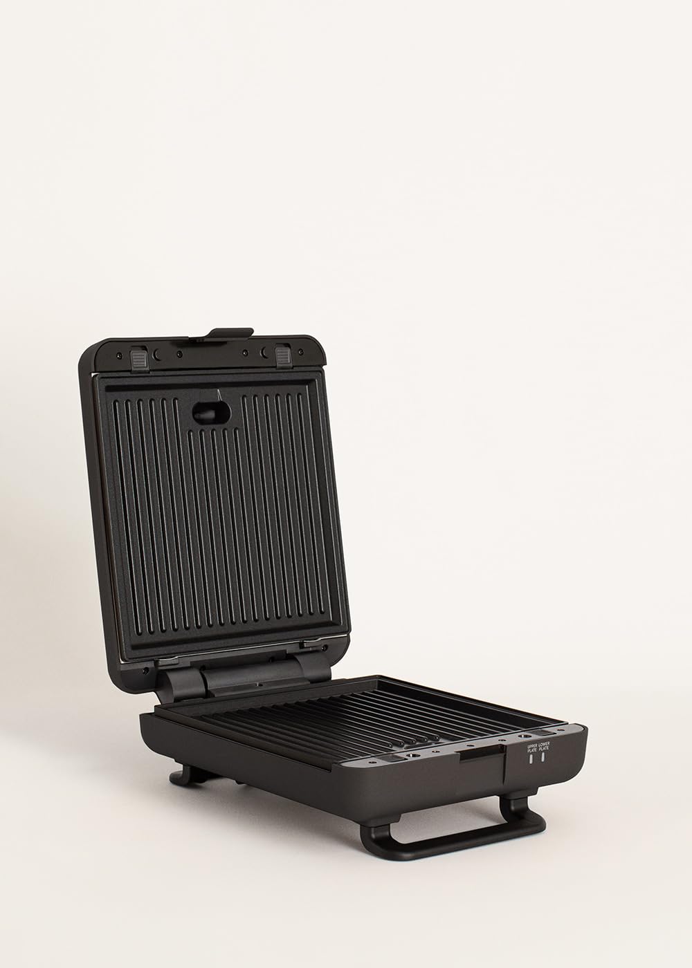 CREATE/STONE STUDIO/Sandwichera grill e waffle quadrupla nero / 3 piastre intercambiabili: Grill, Waffle e Sandwich, antiaderente, apertura 180º, 4 fette, spegnimento automatico, 1600W
