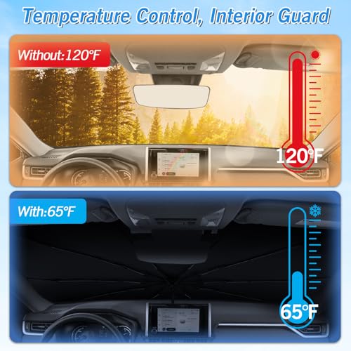 Image of KUST Windshield Sun Shade Umbrella for Toyota RAV4 2019 2020 2021 2022 2023 2024 2025 Rear Window Shades 100% UV Protection and Blackout Privacy 5PCS Car Window Covers Accessories