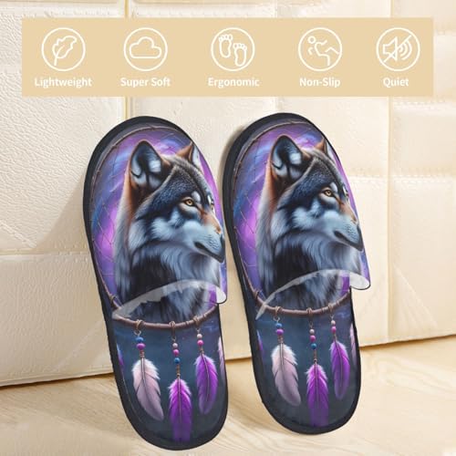 Fantasy Dragon In Cathedral 1 Pattern Women's Fuzzy Slippers Comfy Non Slip for Women Mom Girlfriend Indoor Outdoor3