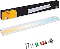 Vista 8 de Ansen Iluminación LED empotrada bajo gabinete, 18 pulgadas 15W luz LED para cocina/closet, 998.4lm, CRI>92, R9>90, regulable, 3 temperaturas