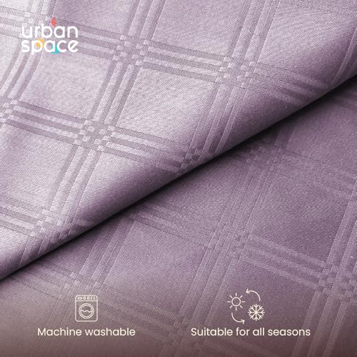 Image of Urban Space 100% Cotton 300TC Jacquard Fitted bedsheets for King Size Bed, Pure Cotton Bedsheet King Bed, Checks Fitted bedsheet King Size with 2 Pillow Covers (72 x 78 Inches, Soft Mauve Checks)