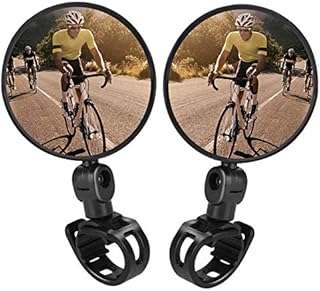 TAGVO Bike Mirrors, 2pcs Bicycle Cycling Rear View Mirrors Adjustable Rotatable Handlebar Mounted Plastic Convex Mirror for Mountain Road Bike