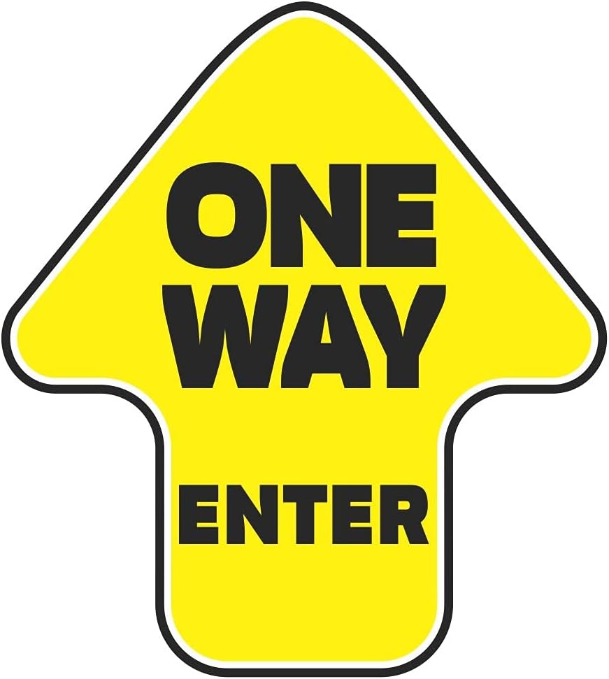 One Way Arrow & Do Not Enter Stop Floor Decals for Carpet (Pack of 6 Arrow and 2 Stop Sign Stickers)