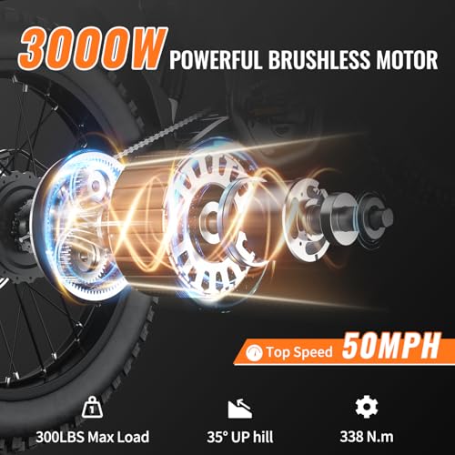 Image of 3000W GT54 PRO / GT54 Electric Dirt Bike for Adults Teens - 50 /37 MPH High-Speed, 14 inch Fat Tires & Dual Removable Battery(60V /48V) | All-Terrain Off-Road eBike for Snow, Sand