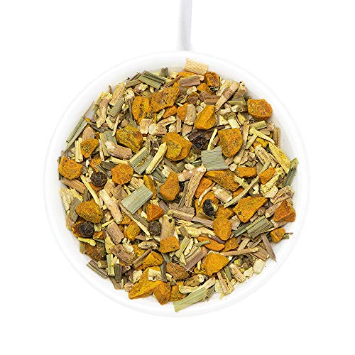 Vahdam, Turmeric Ashwandha Herbal Tea Tisane(200G) + Pyramid Tea Infuser #TOP2