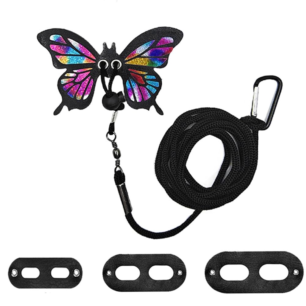 Bearded Dragon Harness Leash Set Adjustable 3PC Leather Vest Butterfly Wings Harness Lizard Outdoor Walking Control Rope for Iguana Gecko Chameleon Hamster Ferret (Rainbow)