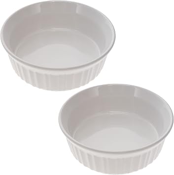 CorningWare FS24 24oz 708mL Round French White Casserole Dish - 2-Pack