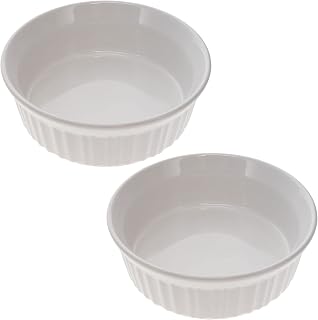 1092976 24 oz/708 ml Round French White Casserole Dishes - 2 Pack