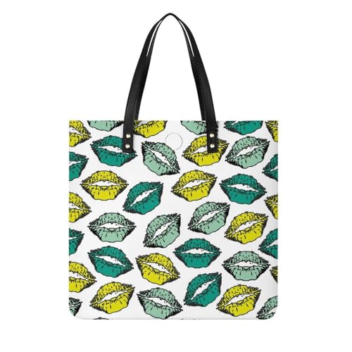 Rouge à lèvres vert sac à main femme shopper voyage 39x39cm