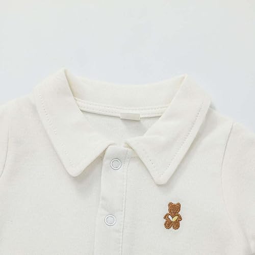 Miniatura 4 de A  V Body de polo unisex para bebés y niñas 100 algodón con bonito bordado de oso