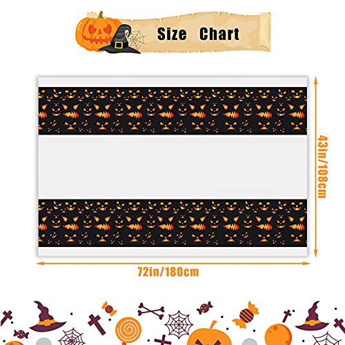 SAVITA 3 Stuks Halloween Party Tafelkleed Plastic Party Tafelkleed Rechthoek Ghost Grimas Tafelhoezen voor Halloween… - Image 3
