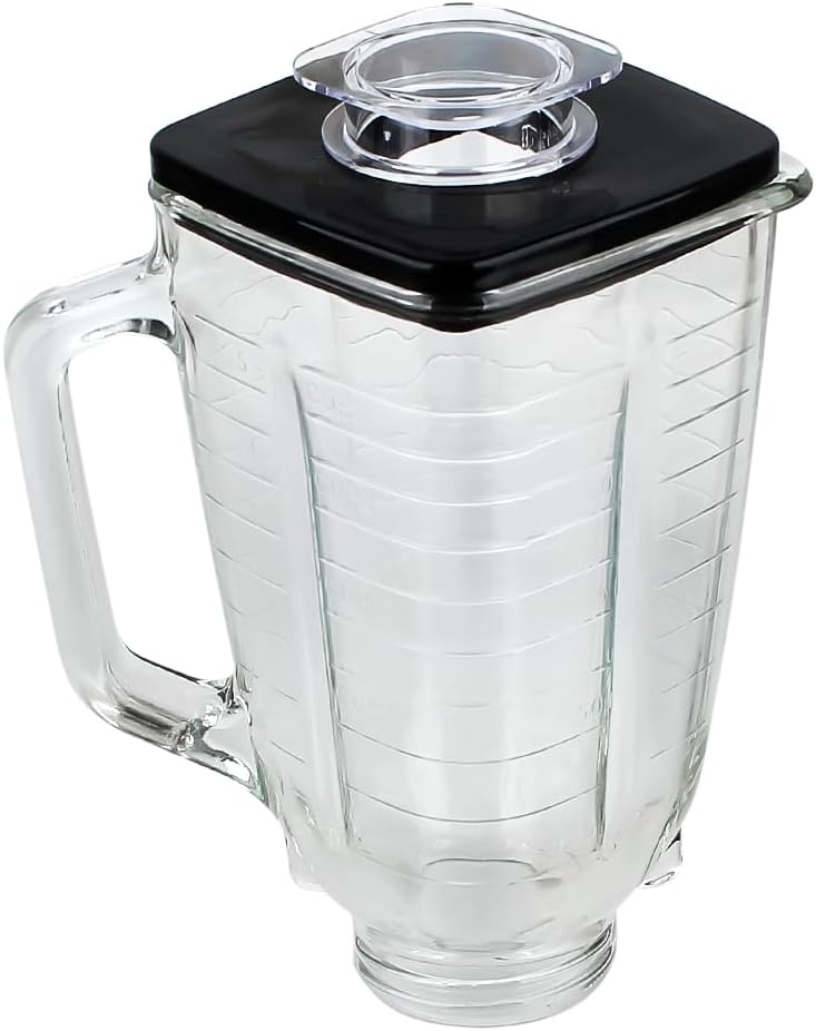 Replacement parts 5-Cup Square Glass Jar with blade Assembly,Compatible with Oster Blenders