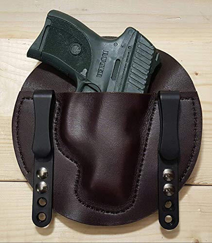 Ruger LC9 LC9s Pro Premium Molded Leather Concealed Carry Holster IWB Tuckable - Walther PPK LCR LCP SP101 LCR Taurus Model 85 Springfield XDs XDm SIG S&W J Frame M&P Shield Compact
