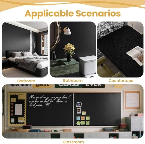 Image of Black Wallpaper 45 x 300 cm | Self Adhesive Peel & Stick Waterproof PVC Vinyl Contact Paper for Kitchen Cabinet, Furniture, Cupboard & Wall | Removable