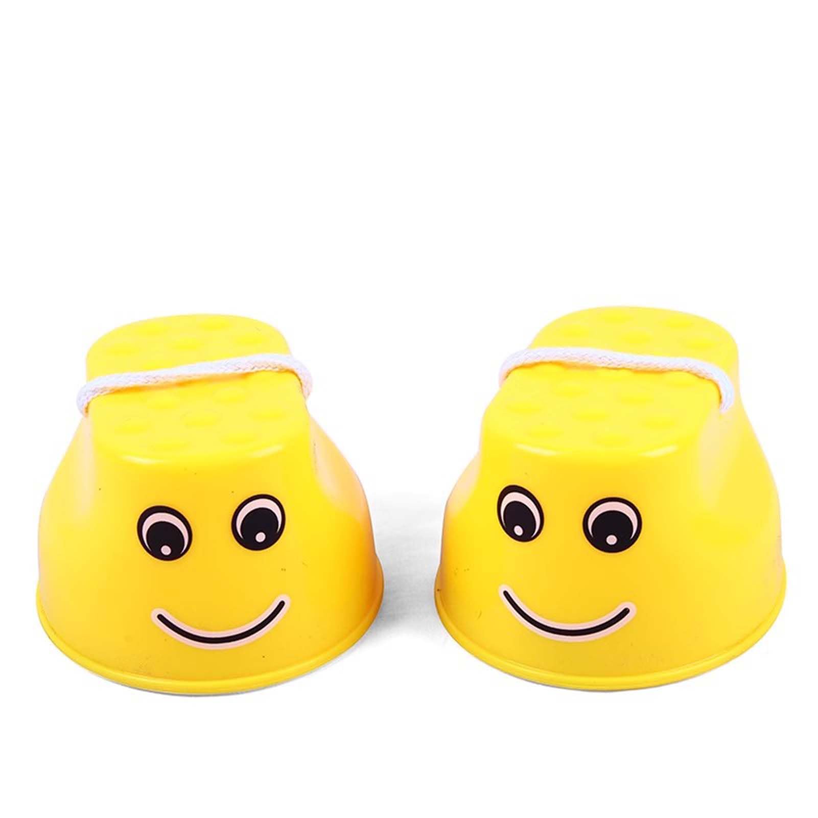 Un paio di trampoli per bambini, attrezzatura da allenamento per bambini, per la forza dell'equilibrio, per camminare, con sistema di sensazione, colore: giallo