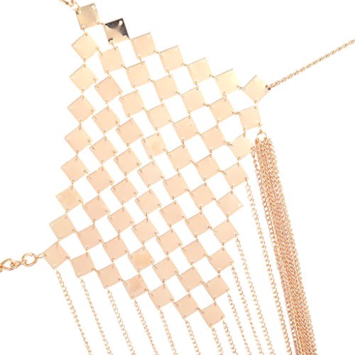 Homyl Sutiã feminino sexy frente única frente única Corrente de corpo Corrente prateada Praia Borla