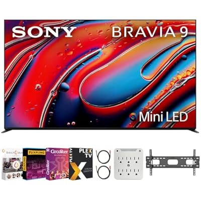Sony BRAVIA 9 K65XR90 65 inch 4K HDR Smart QLED Mini-LED TV Bundle with Premiere Movie Streaming Package & TV Setup Bundle with Wall Mount + Surge Adapter + HDMI Cable & More (2024 Model)