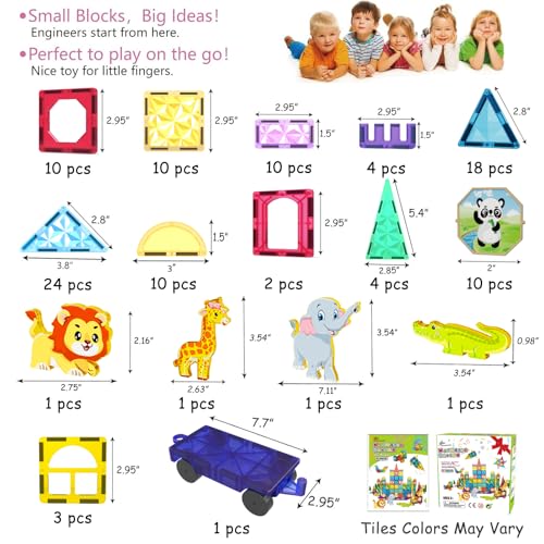  Magnetic Tiles Kids Magnetic Blocks 110PCS Building Sets - image 4