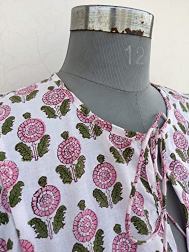 Block Print Cotton Dress, Handmade Dress For Womens Indian Cotton Dresss (M) #TOP6