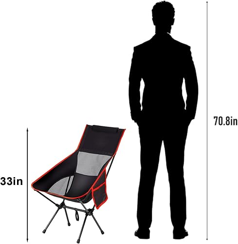 Miniatura 8 de Sillas de camping portátiles, plegables ligeras, silla de mochilero para adultos, sillas plegables para campamento exterior (grande)