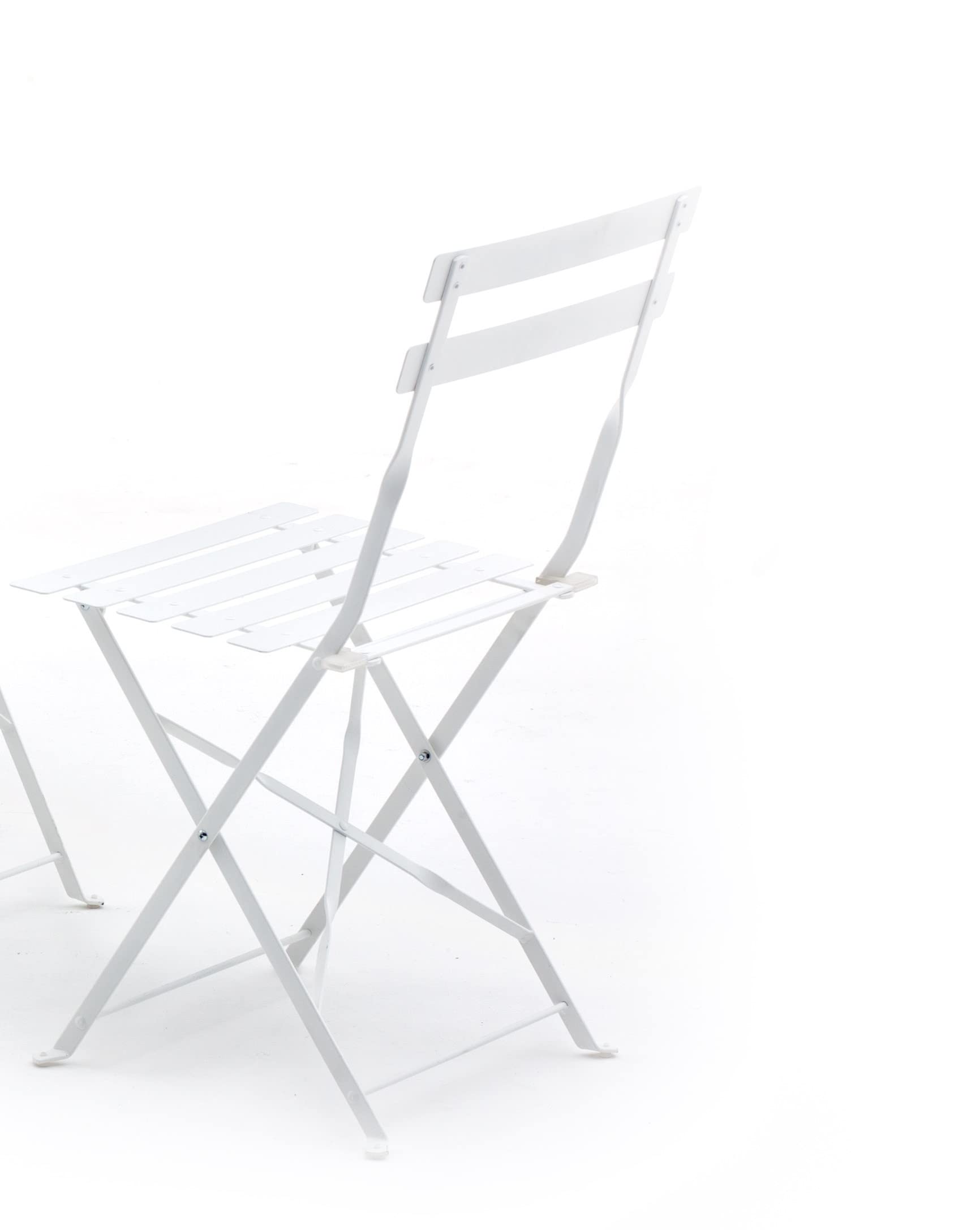 My garden Set BISTROT 60x60 Blanc, Fer à Repasser, Medium