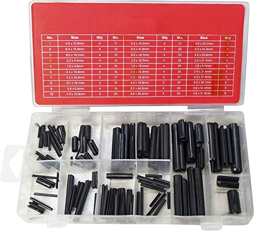 Mr. Gadget's Solutions® 120pc Roll Pin Set Assortment Spring Pins C Tension Storage Case