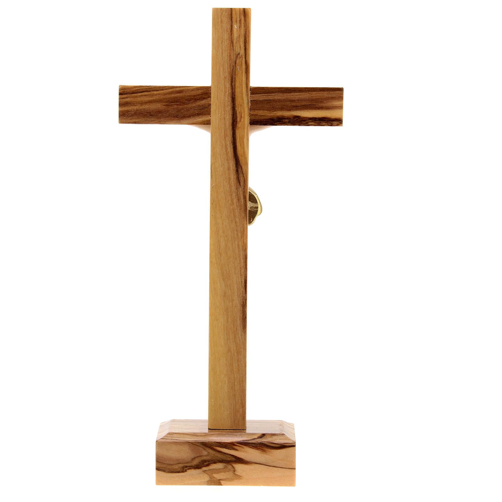 Holyart Crocifisso 20 cm legno ulivo e resina da tavolo