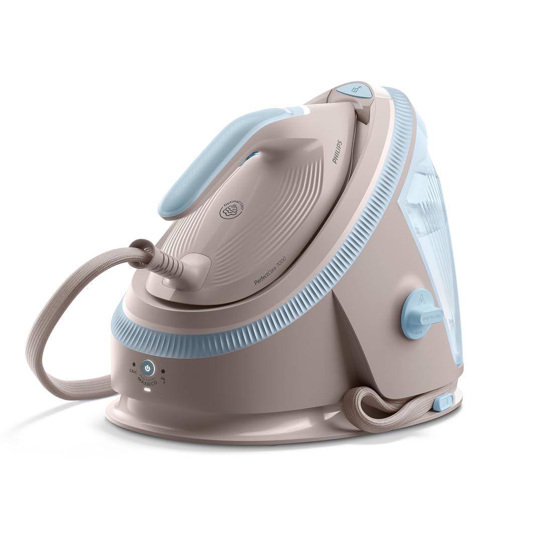 Philips PerfectCare Serie 7000 Ferro da stiro con Caldaia - 600g Colpo Vapore, 8,5 Bar, OptimalTEMP, Piastra SteamGlide Elite, Serbatoio Estraibile 1,5L, Vapore Verticale, Easy De-Calc (PSG7200/60)