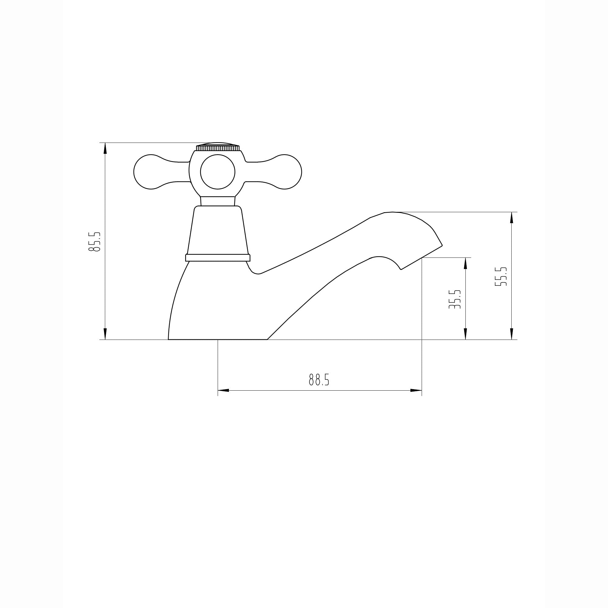 ENKI, BT8606, par de grifos gemelos para pila estilo victoriano cromado BEAUMONT | Latón macizo, fácil instalación, accesorios incluidos, par frío y caliente, grifos dobles, lavabo de baño