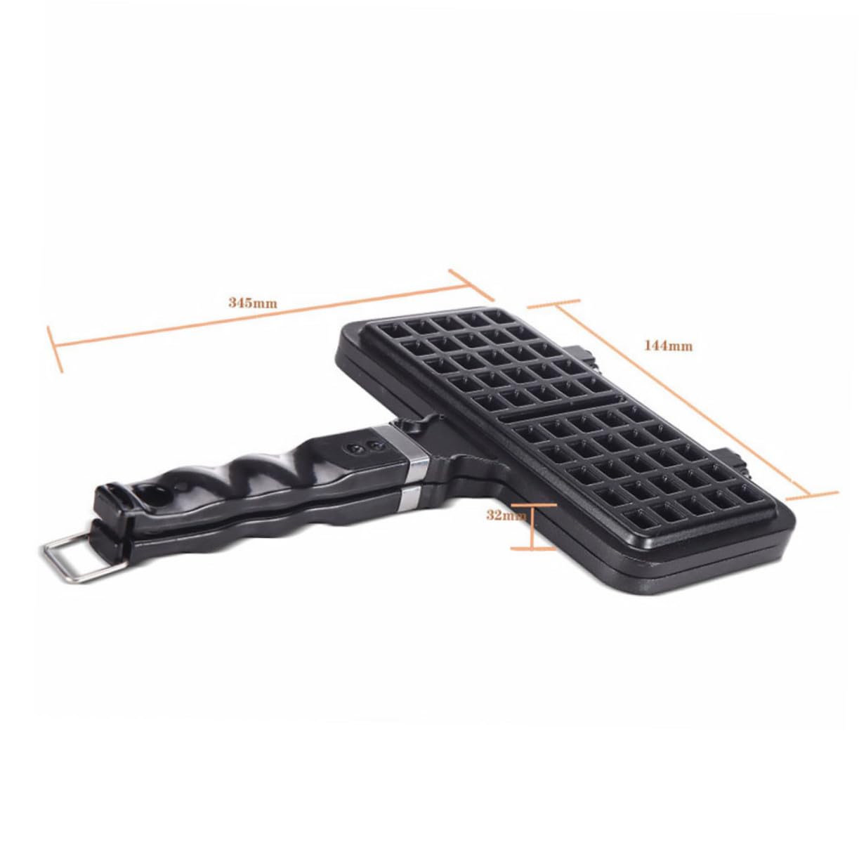 BESTYASH Stampo Resistente al Calore per Waffle Nero in Alluminio Pressofuso Facile da Pulire per Dolci Creativi in Cucina Natalizia