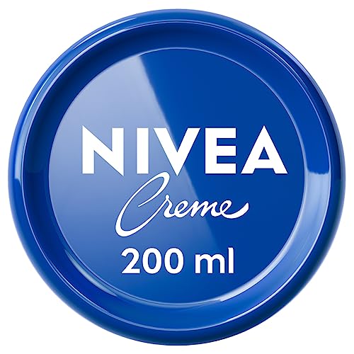 NIVEA Crème visage, corps & mains (2 x 200 ml), crème hydratante à la texture onctueuse enrichie en Eucerit, soin hydratant multiusage pour toute la famille NIVEA Crème visage, corps & mains (2 x 200 ml), crème hydratante à la texture onctueuse enrichie en Eucerit, soin hydratant multiusage pour toute la famille