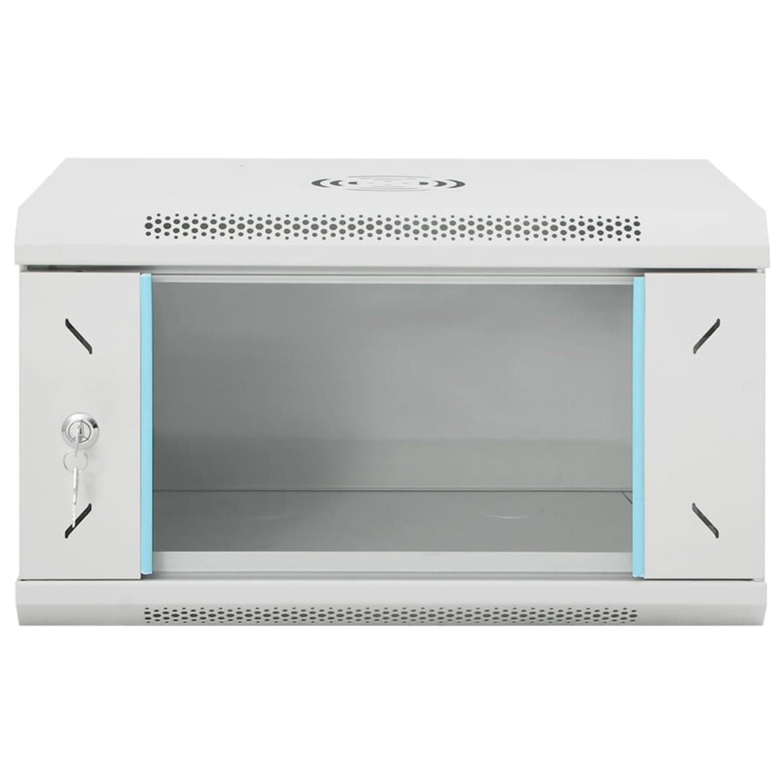 Tidyard Armadio di Rete a Parete 6U 19" Grigio, Rack in Acciaio Laminato a Freddo con Porta in Vetro Temperato, IP20, 53x40x30 cm, per Montaggio a Parete o su Tavolo 30259