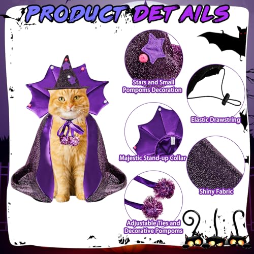 Disfraz de Brujo para Perro y Gato Tamaño Medium miniatura 3