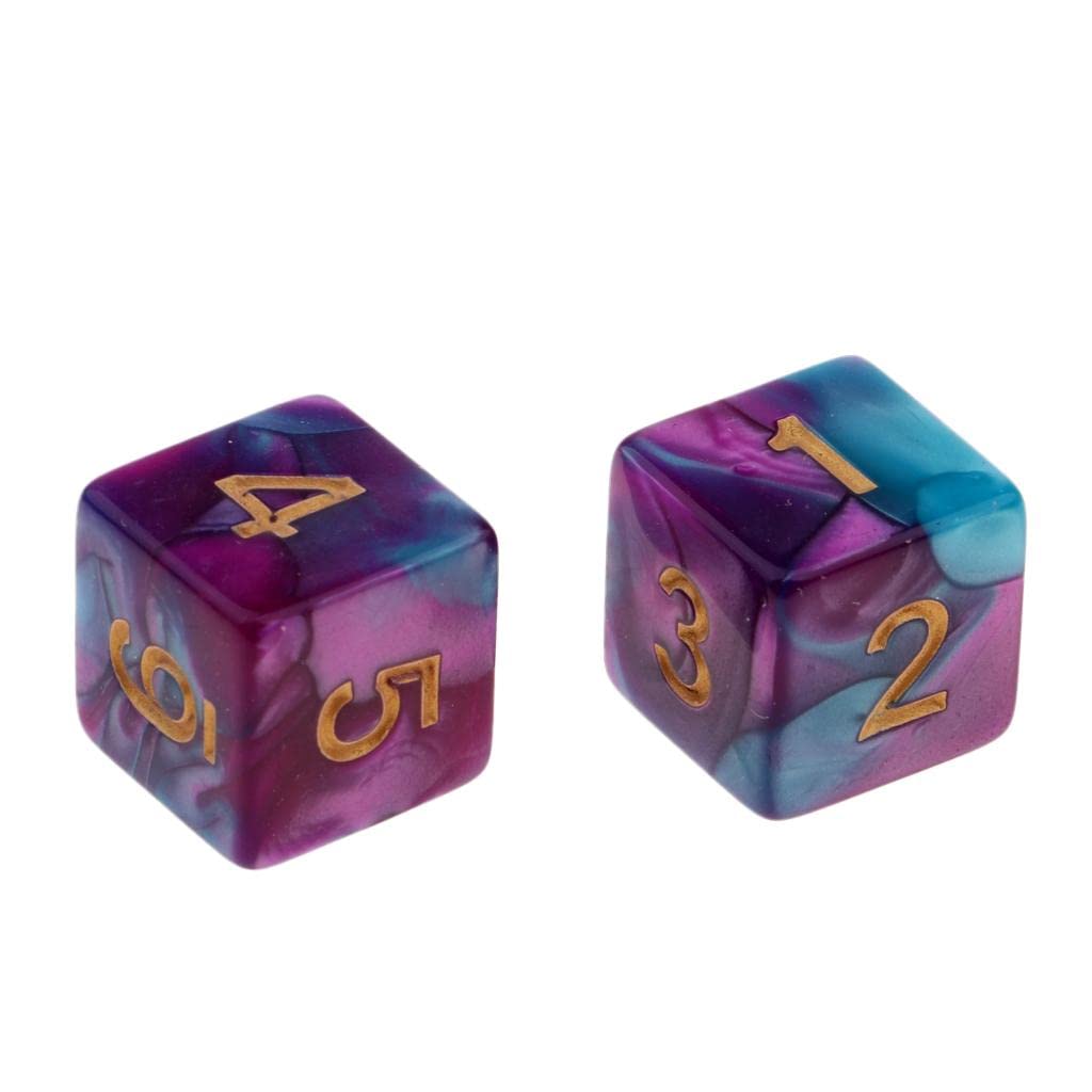 10x 6-Sided Game Dice 16mm Dice for Board Games/Teaching Math Purple+Blue-image-28