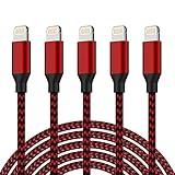 [Apple MFi Certified] 6Pack[3/3/6/6/6/10ft] iPhone Charger Lightning Cable Compatible iPhone 14ProMax/14Pro/14/14Plus/13Pro/13/12Pro/12/11 and More-Silver&White (Black&Red)