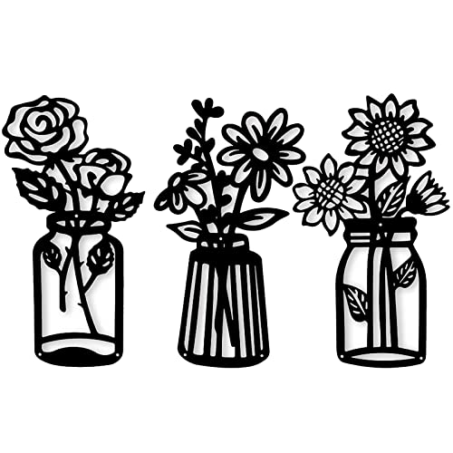 Lot De 7 Décorations Murales Florales En Métal - Design Double Couche - Pour Salon, Chambre, Bureau (blanc Et Vert)