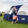 CAMPROS Tent-8-Person-Camping-Tents, Waterproof Windproof Family Tent, 5 Large Mesh Windows, Double Layer, Divided Curtain for Separated Room, Portable with Carry Bag - Blue #4
