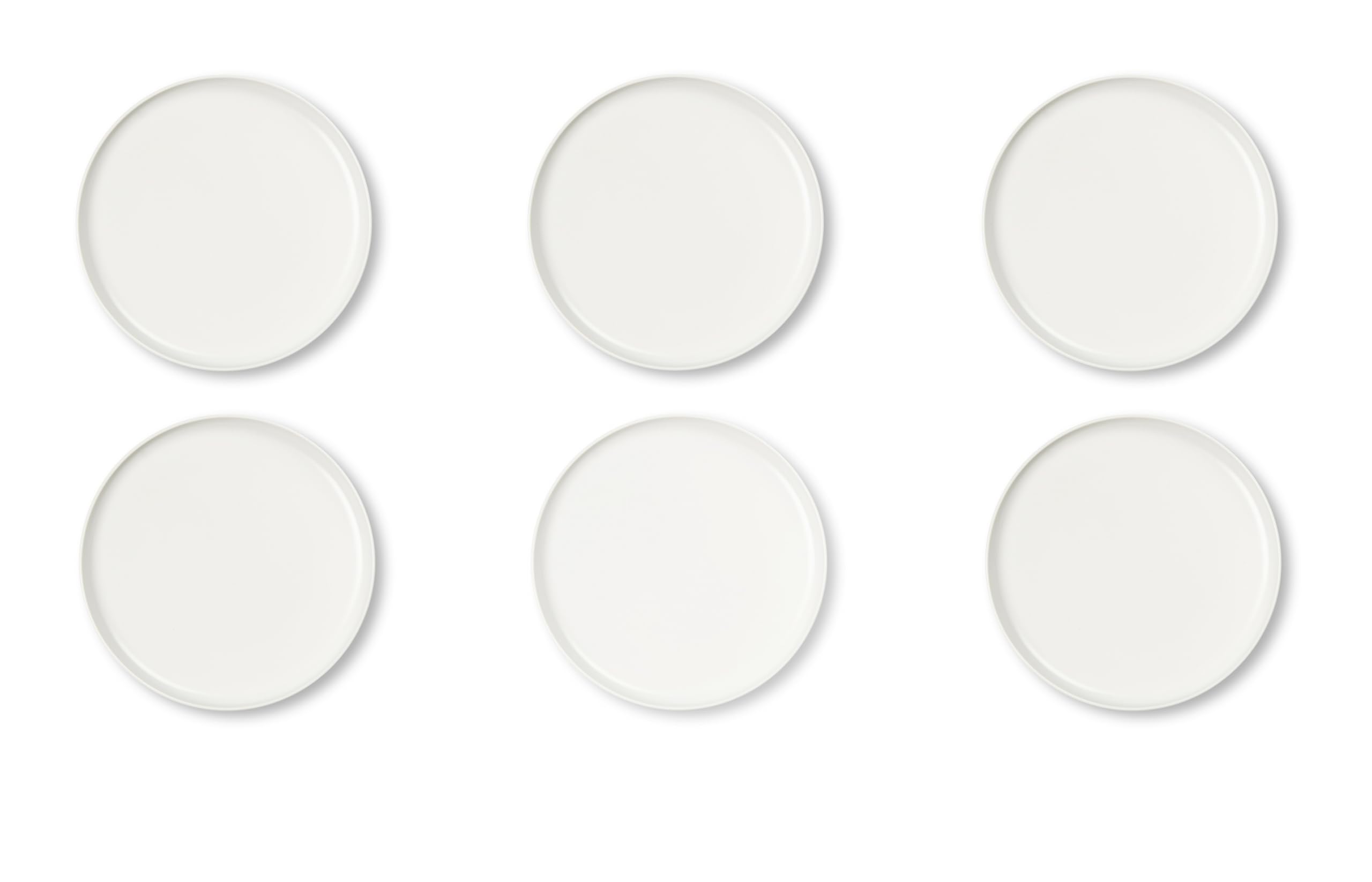 Excelsa Nordic Set 6 Piatti Piani in Ceramica, Bianco