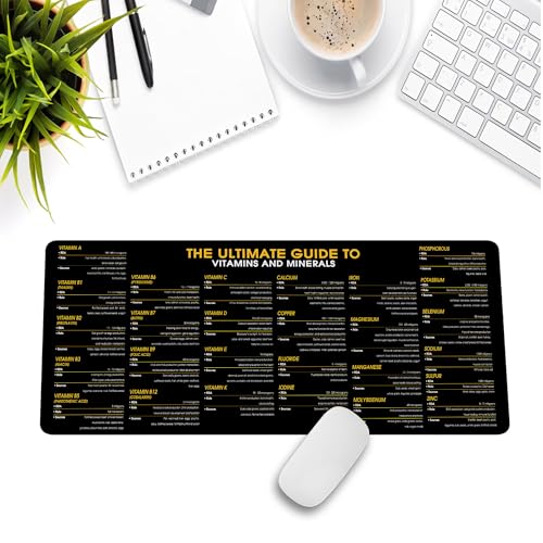 Image of Vitamin Cheatsheet Mouse Pad, Health & Nutrition Desk Mat, Perfect for Dietitians & Fitness Trainers Healthy Living & Wellness, Essential Computer Accessories for Study, and Reference Purposes KMH