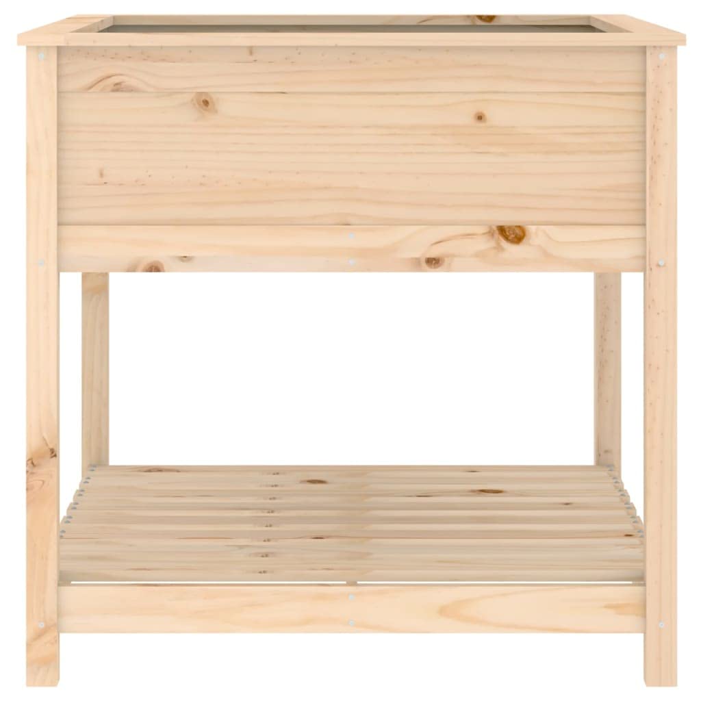 Jardinière surélevée en pin avec étagère - 82,5 x 82,5 x 81 cm