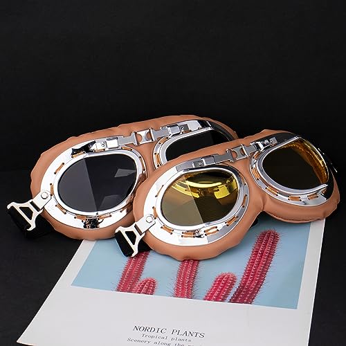 Image of Peicees Vintage Helmet Goggles Motorcycle Goggles Bike Motorcross Pilot Goggle