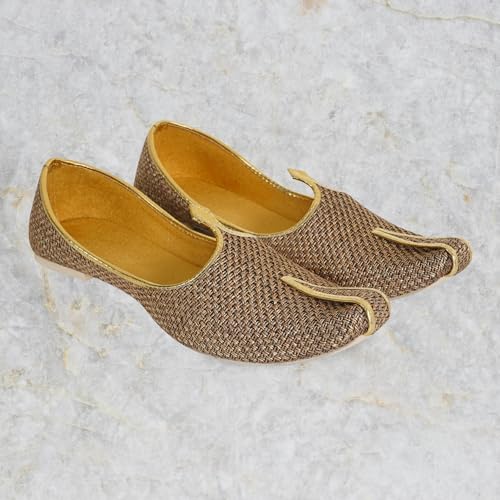 Image of DFR Men Jute Juti | Jutti for Men | Rajasthani Wedding Shoes Loafer