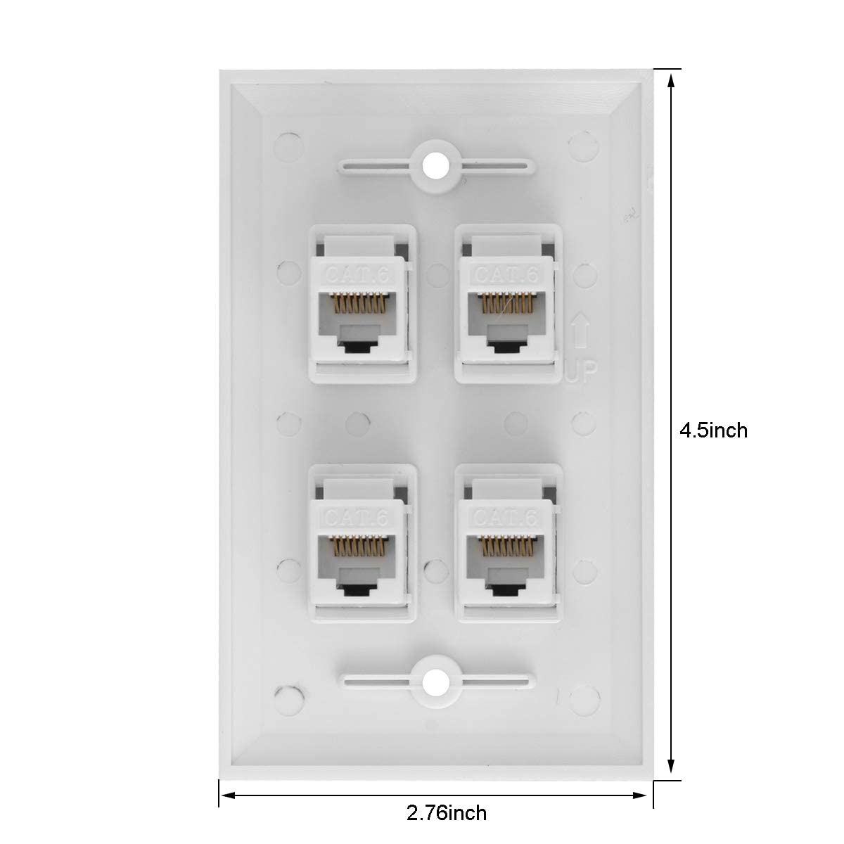 Plaque murale Ethernet, 4 ports Cat6 femelle vers femelle, prise murale RJ45 Keystone