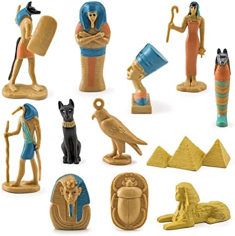 Atyhao Estatuetas do Egito Antigo, Ornamentos em Miniatura, 12 Pe...